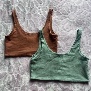 2 Small cropped Cotton On tank tops